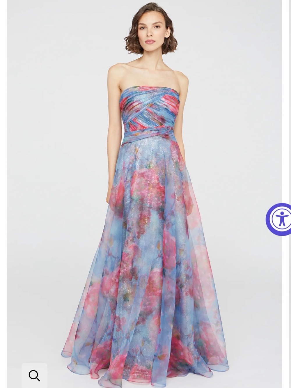 NWT Theia Giselle Strapless Organza Gown